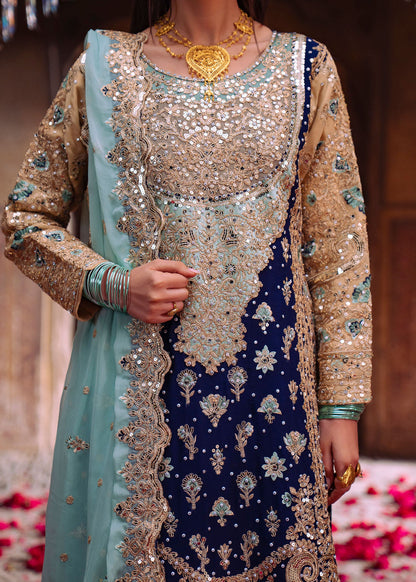 Navy Blue Chiffon Wedding Guest Wear Suit Online in Dubai UAE Abudhabi Ajman Sharjah
