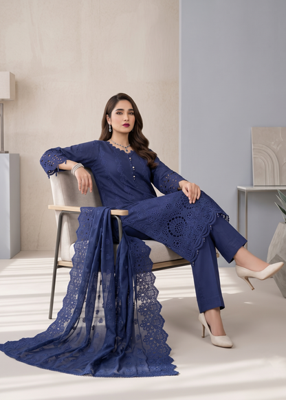 Navy Blue Chikankari Cotton Party Wear Salwar Suit Online in Dubai DXB UAE Abudhabi Meena Bazaar