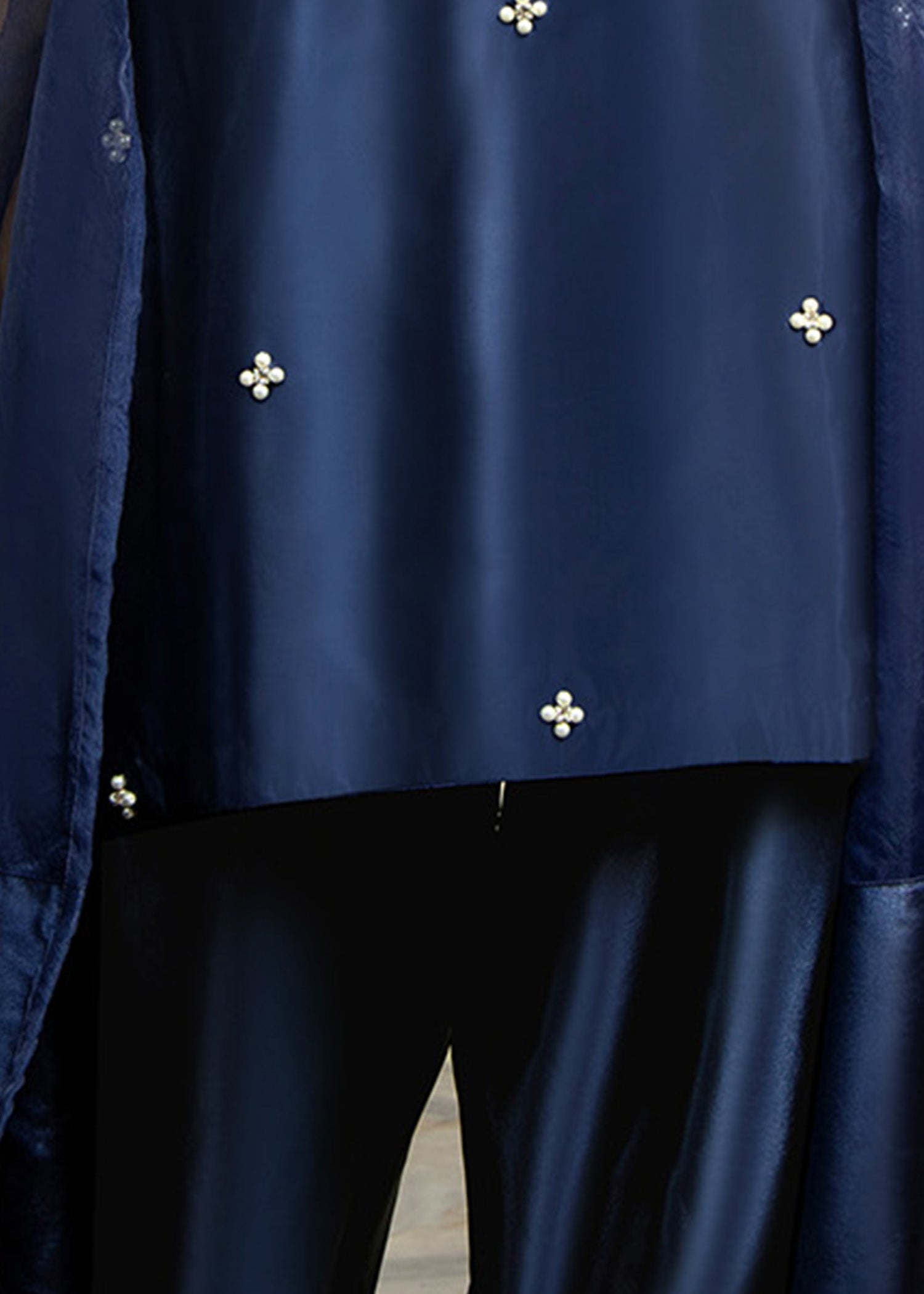 Navy Blue Embellished Kattan Silk Farshi Suit Online in Dubai DXB UAE Abudhabi Meena Bazaar