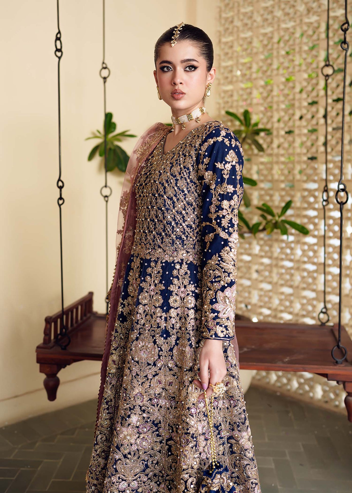Navy Blue Embroidered Net Guest Wear Suit Online in Dubai DXB UAE Abudhabi Meena Bazaar