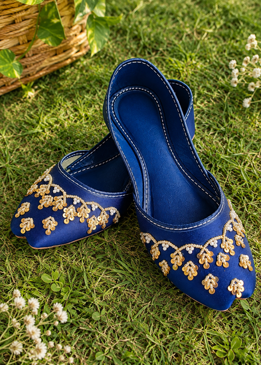 Navy Blue Khussa for Women Online in Dubai DXB UAE Abudhabi Meena Bazaar