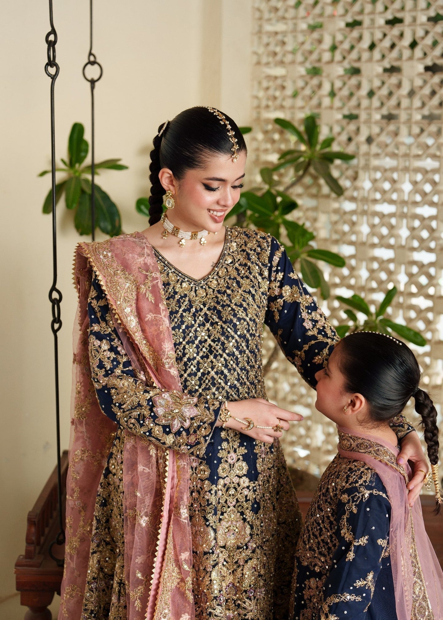 Navy Blue Net Embroidered Maxi Dress Online in KSA Riyadh Saudi Arabia Oman Bahrain Qatar