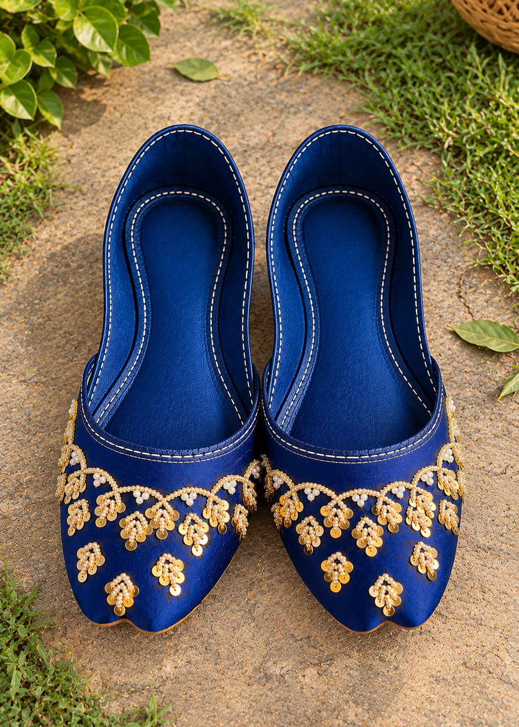 Navy Blue Rexine Jutti Online in Sri Lanka India Australia