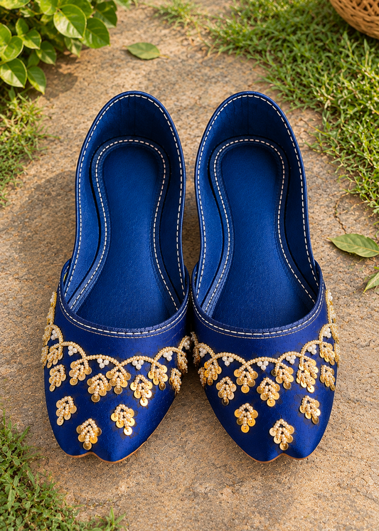 Navy Blue Rexine Jutti Online in Sri Lanka India Australia
