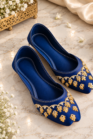 Navy Blue Rexine Khussa Online in Dubai UAE Abudhabi Ajman Sharjah