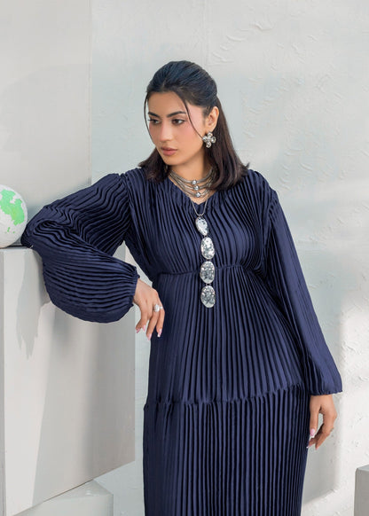 Navy Blue Shamooz Silk Dress Online in Sri Lanka India Australia