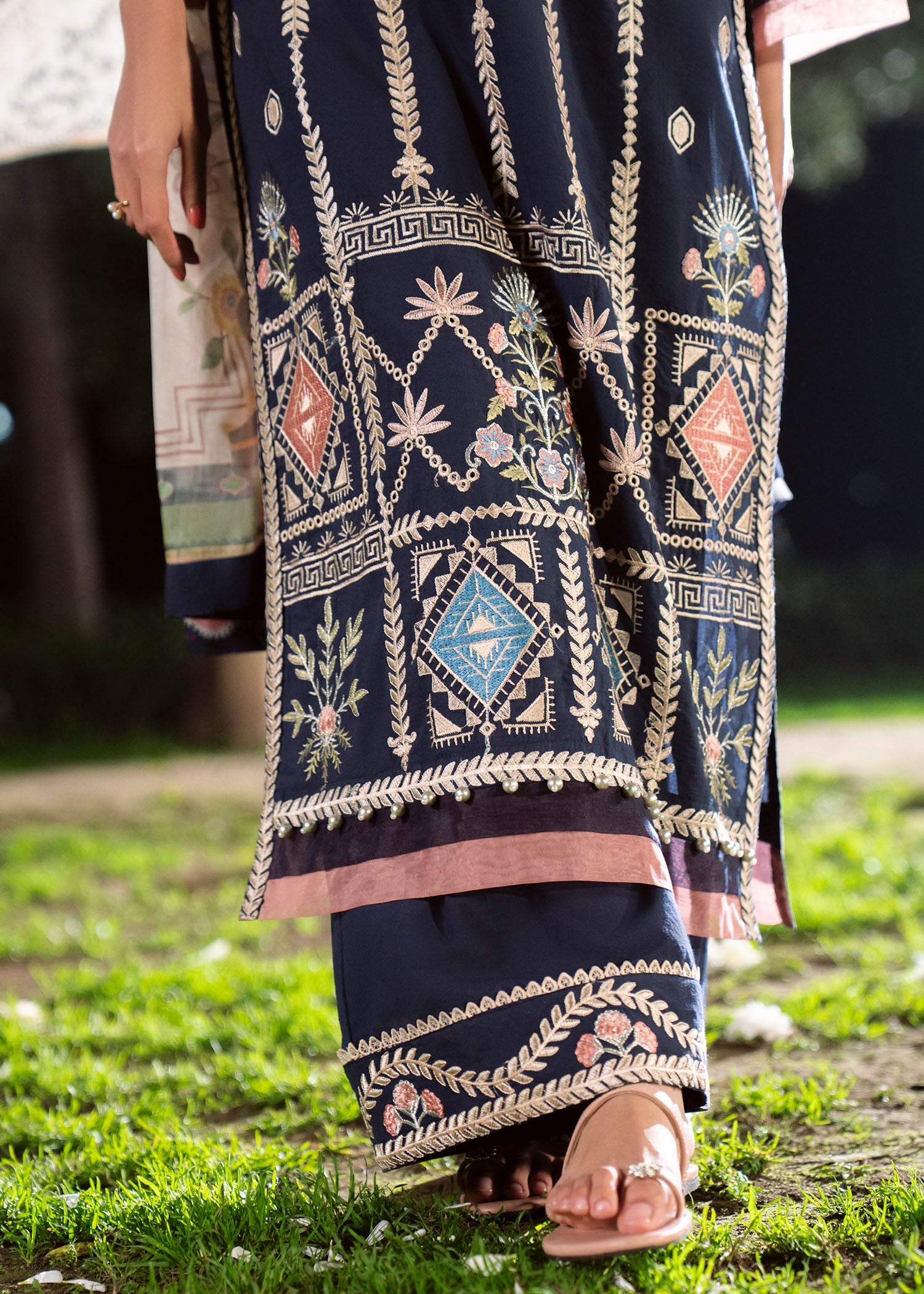 Navy Blue Summer Lawn Suit Online in Sri Lanka India Australia