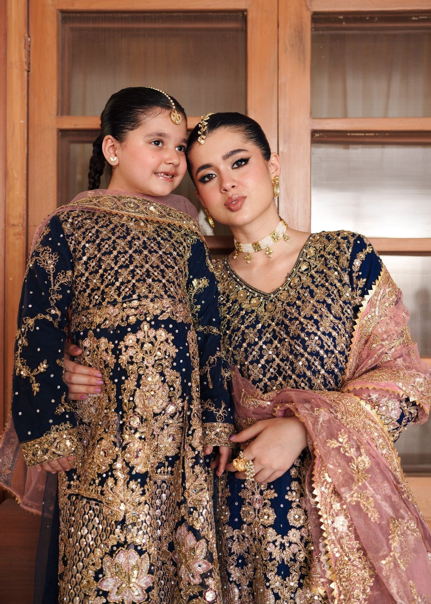 Navy Embroidered Net Maxi Guest Suit Online in Dubai DXB UAE Abudhabi Meena Bazaar