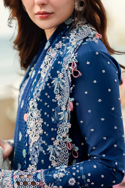 Navy Blue Heavy Embroidered Chikankari Lawn Suit