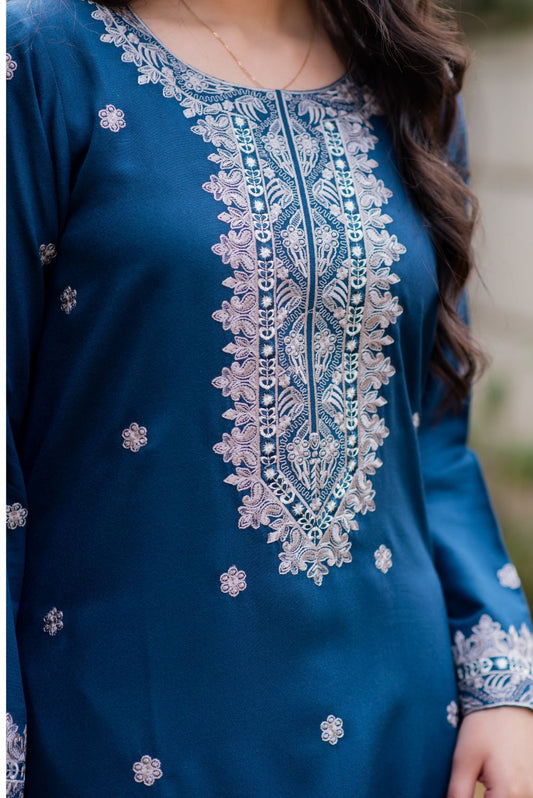 Embroidered Kurta with Pant Set