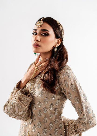 Net Beige Embellished Formal Salwar Kameez Online in UK USA Canada