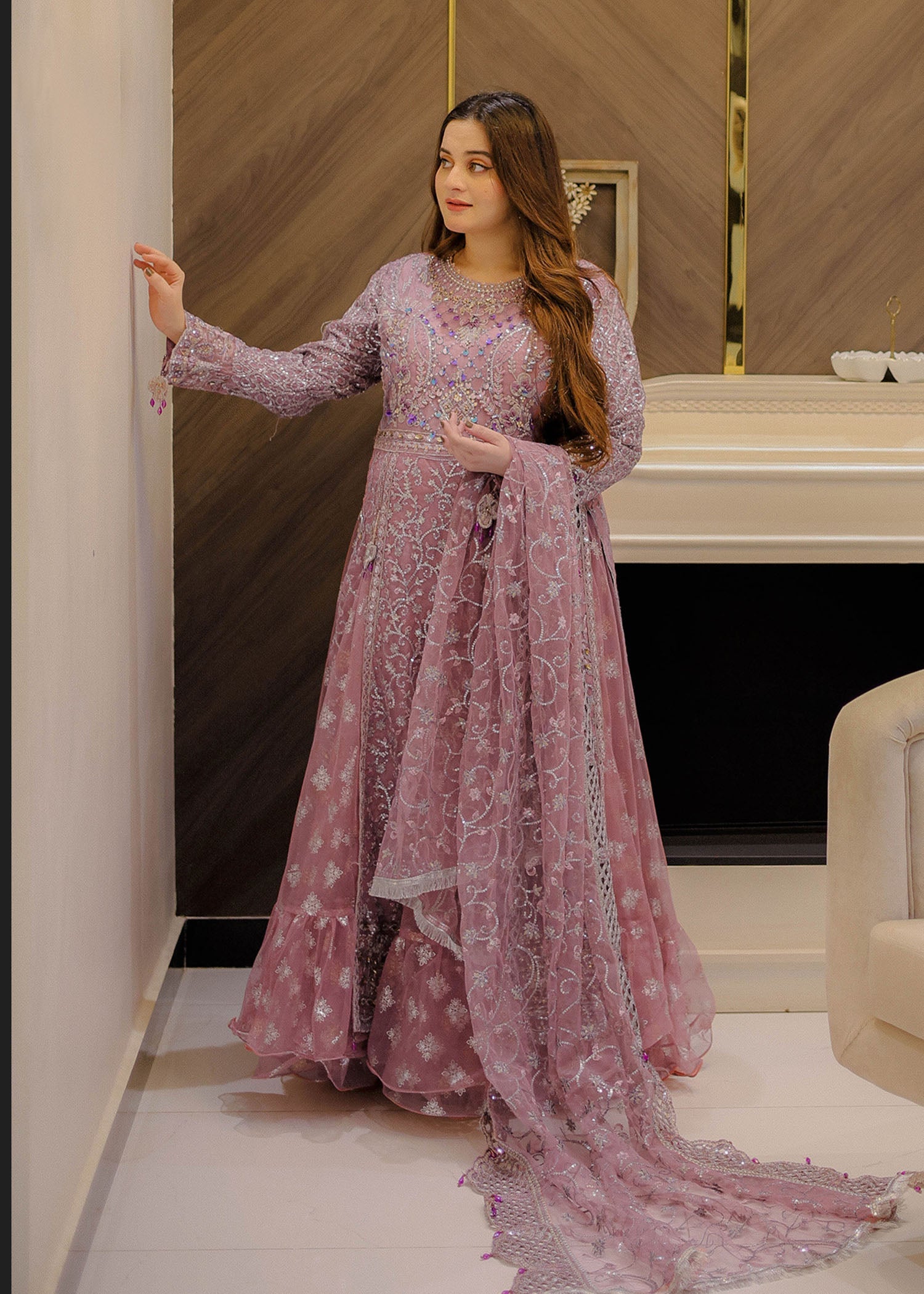 Net Lehenga Set with Potli Online in Dubai UAE Abudhabi Ajman Sharjah