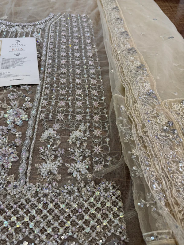 Ivory Handmade Nikah Engagement Bridal Sharara