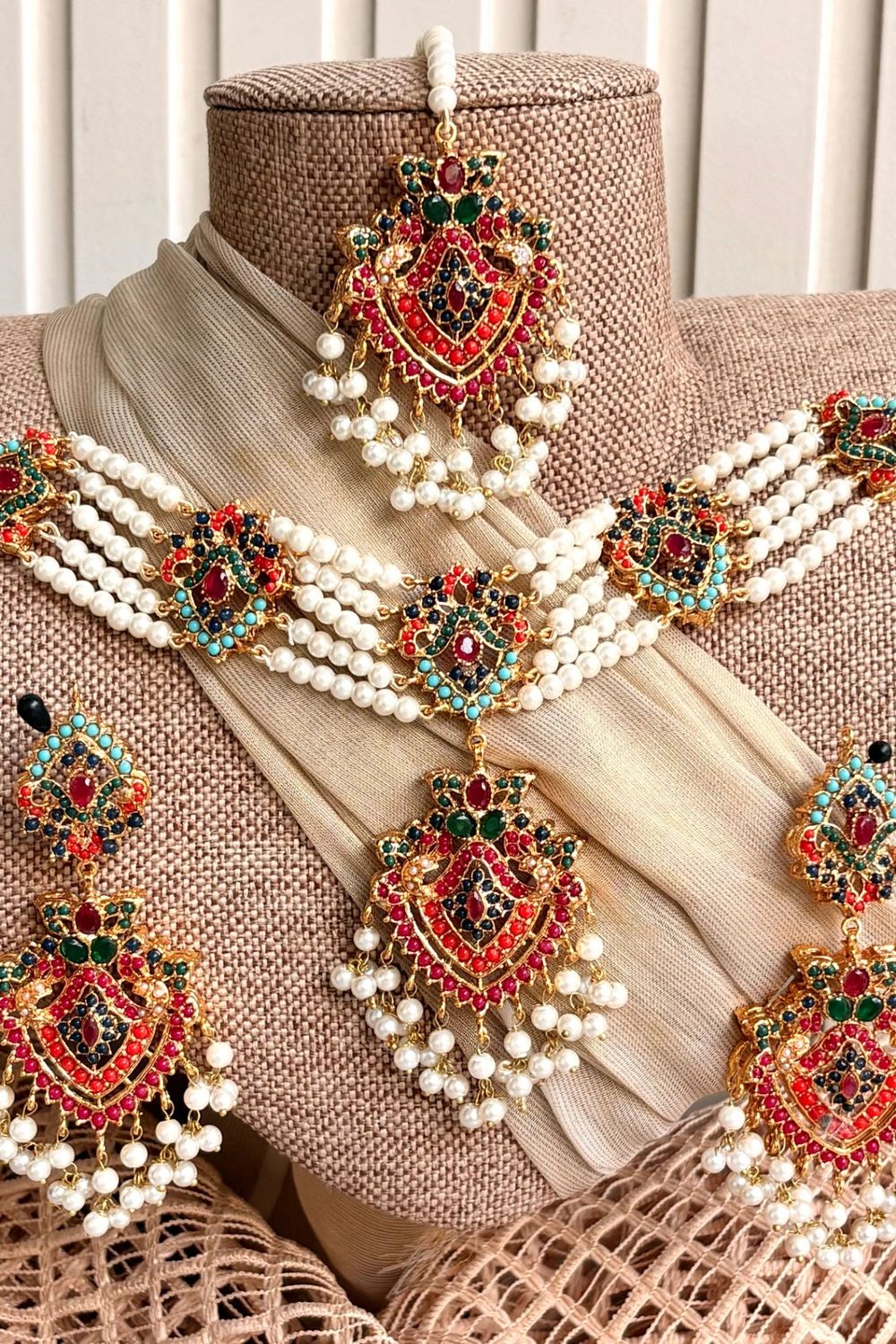 Nine Gemstone Nauratan Choker Set Online in Dubai UAE Abudhabi Ajman Sharjah