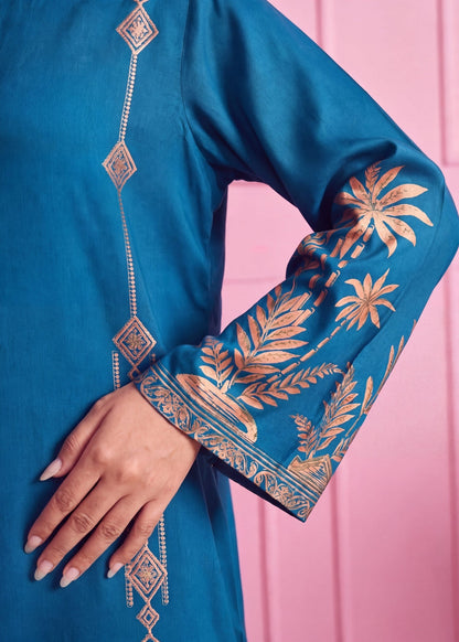 Ocean Blue Linen Kaftan Daily Wear Online in Sri Lanka India Australia