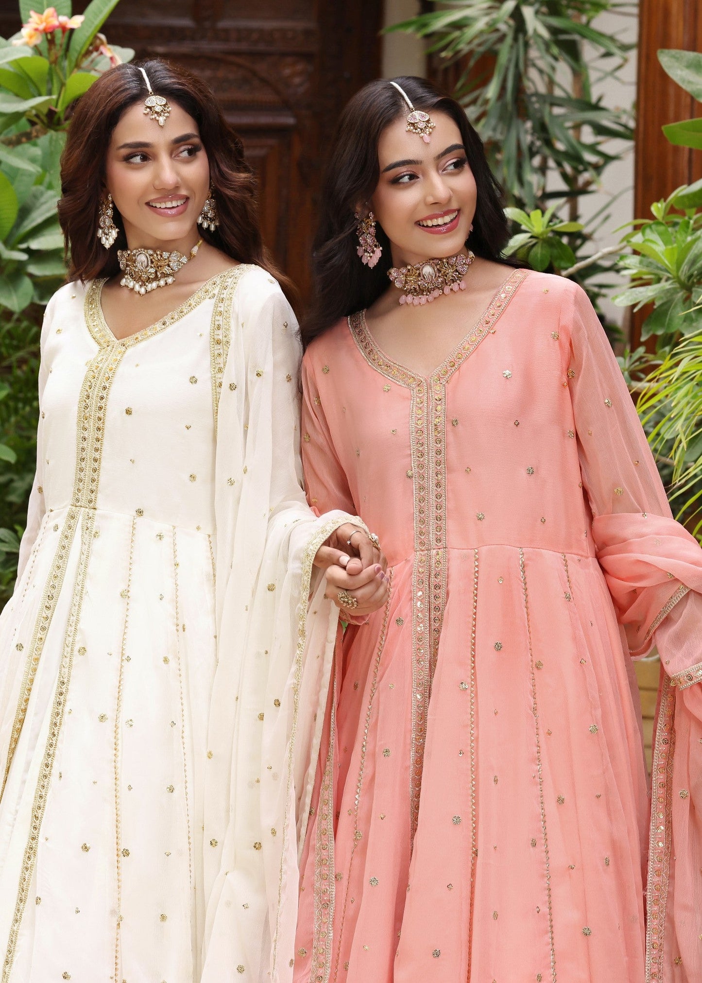 Off-White Chiffon Embroidered Festive Wear Suit Online in Dubai DXB UAE Abudhabi Meena Bazaar