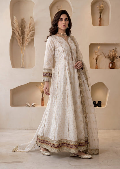 Off-White Cotton Masuri Pishwas Suit Online in Sri Lanka India Australia