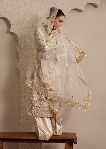 Off-White Designer Net Wedding Guest Wear Online in Dubai DXB UAE Abudhabi Meena Bazaar