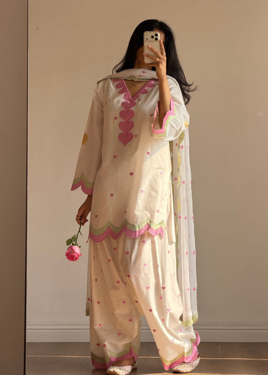 Off-White Embroidered Cotton Pakistani Designer Suit Online in Dubai DXB UAE Abudhabi Meena Bazaar