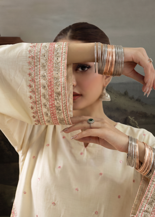 Off-White Embroidered Lawn Pakistani Clothes Online in Dubai DXB UAE Abudhabi Meena Bazaar
