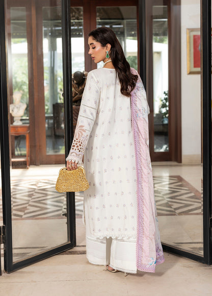 Off-White Embroidered Lawn Party Wear Suit Online in Dubai DXB UAE Abudhabi Meena Bazaar