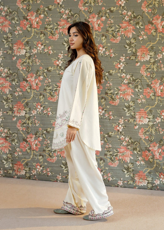 Off-White Embroidered Lawn Salwar Kameez Online in Dubai DXB UAE Abudhabi Meena Bazaar
