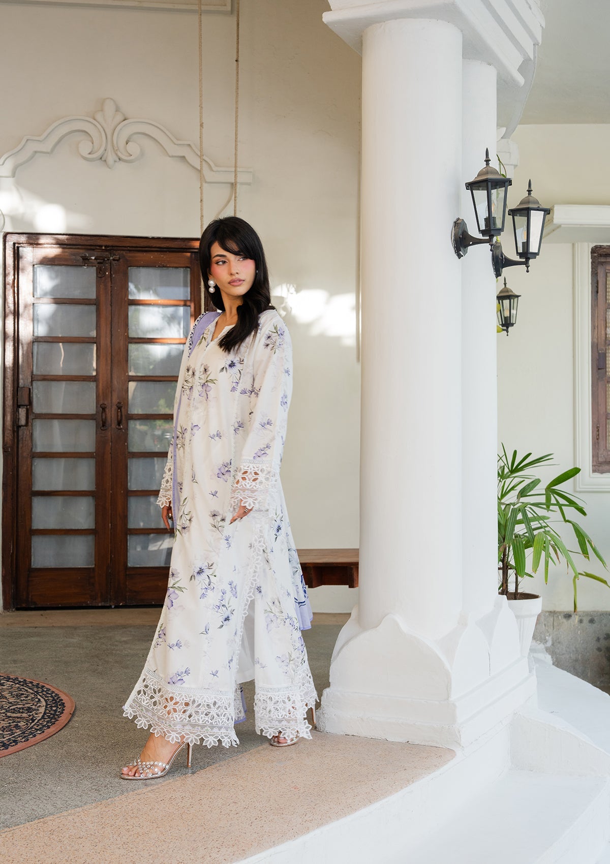 Off-White Embroidered Lawn Suit Online in Dubai DXB UAE Abudhabi Meena Bazaar