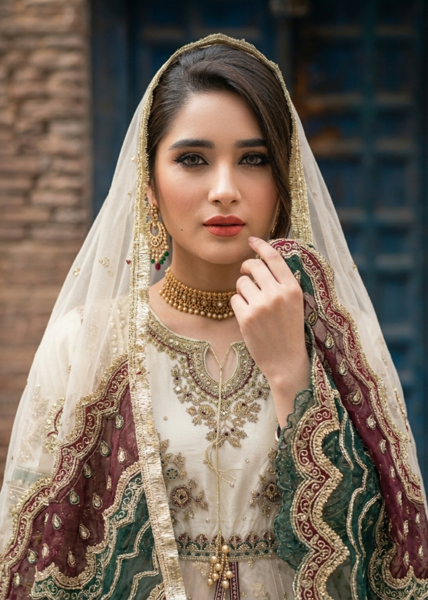 Off-White Embroidered Net Flared Maxi Salwar Suit Online in Sri Lanka India Australia