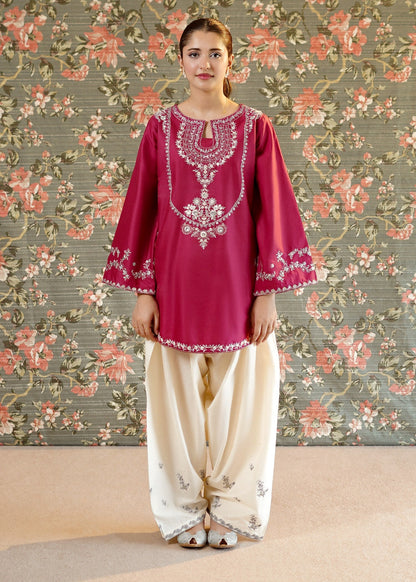 Off-White Lawn Farshi Shalwar Kurta Set with Sequin Work Online in Dubai UAE Abudhabi Ajman Sharjah