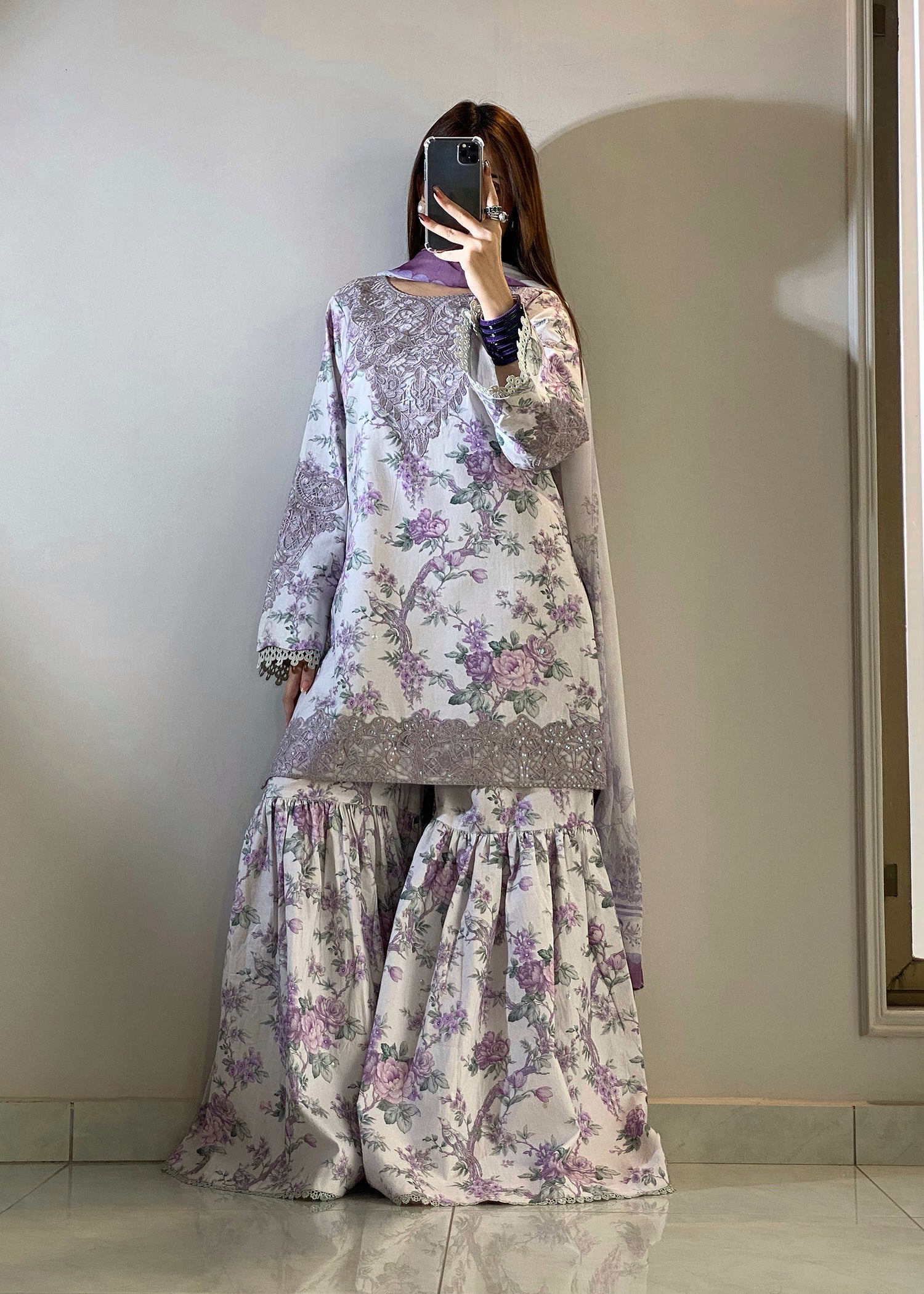 Off White Lawn Festive Suit Online in UK USA Canada