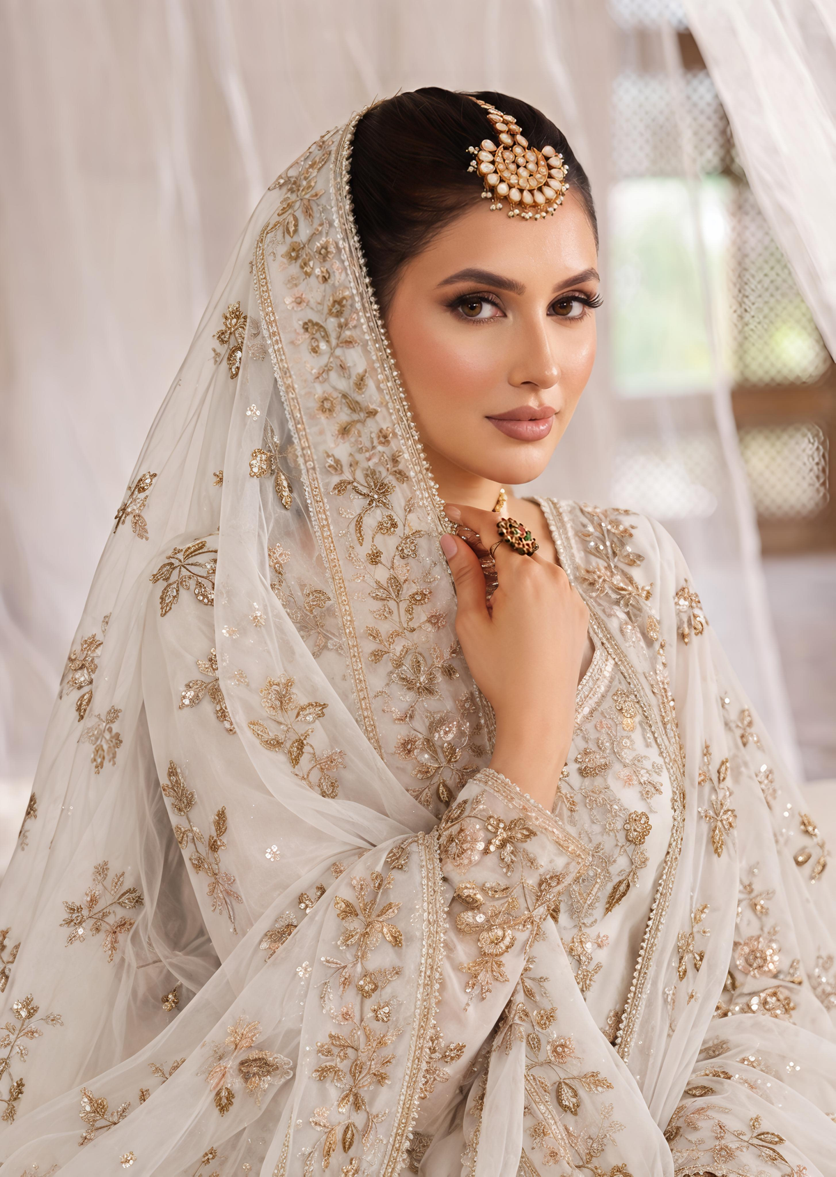 Off-White Net Gharara for Women Online in Sri Lanka India Australia