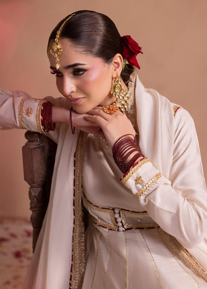 Off-White Raw Silk Sharara Suit for Women Online in Dubai UAE Abudhabi Ajman Sharjah