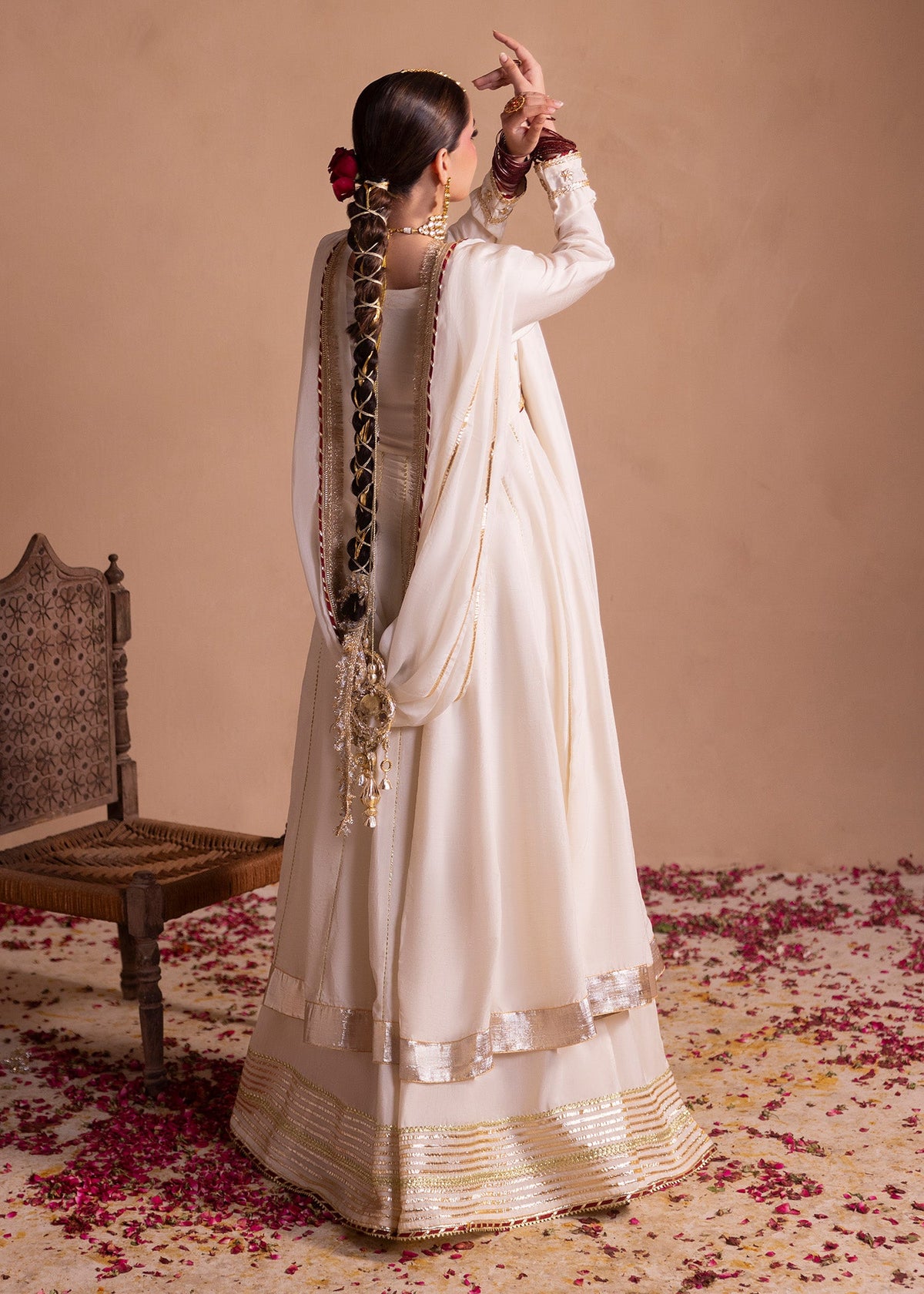 Off-White Raw Silk Sharara Suit with Dupatta Online in Sri Lanka India Australia