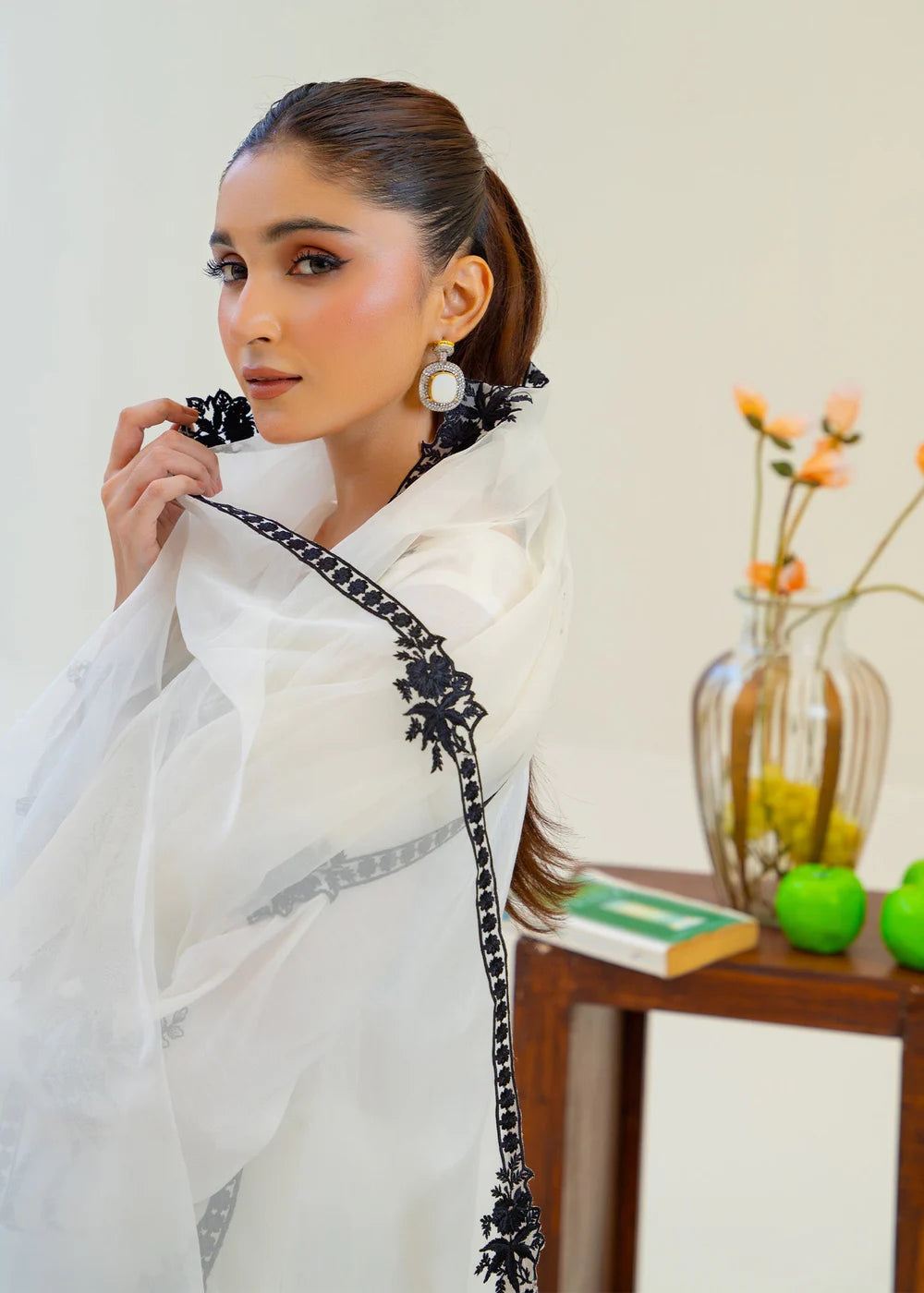 Off White Viscose Raw Silk Embroidered Kurta Set with Dupatta