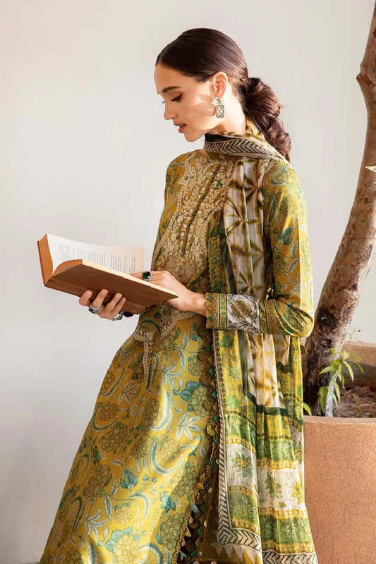 Printed Embroidered Lawn Suit with Chiffon Dupatta