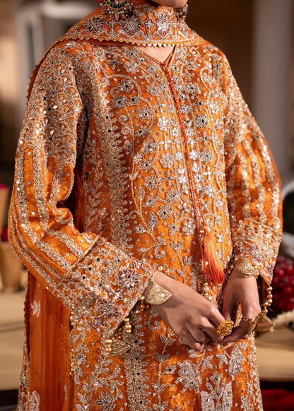 Orange Net Dupatta Sharara Gharara Online in KSA Riyadh Saudi Arabia Oman Bahrain Qatar