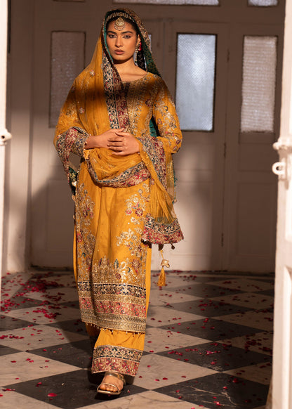 Orange Net Party Wear Dress Material Online in Sri Lanka India Australia