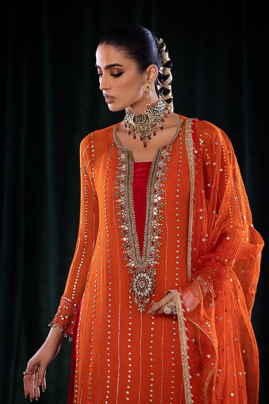 Handmade Pure Chiffon Designer Suit with Chiffon Dupatta Size 36