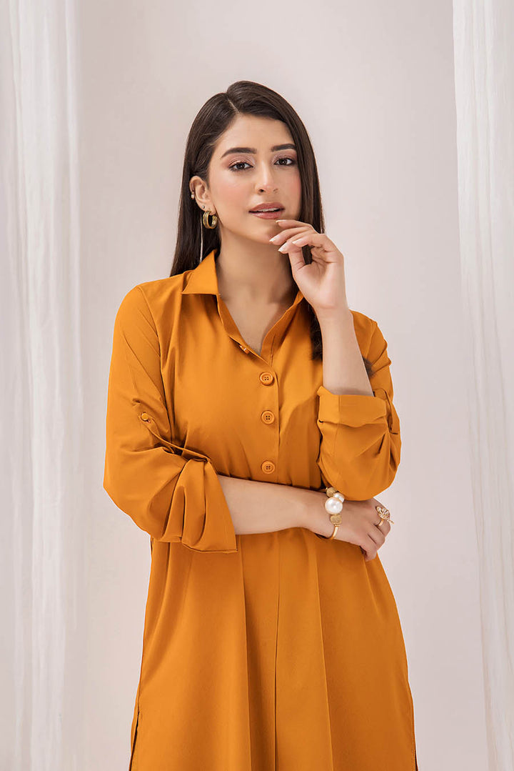 Orange Wrinkle Free Co-ord Set