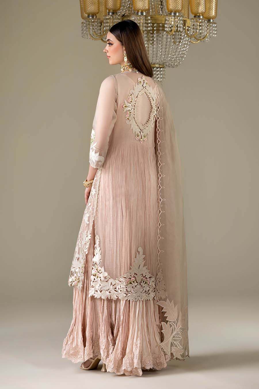 Organza 3D Thread Work Pastel Pink Ladies Suit Online in Sri Lanka India Australia