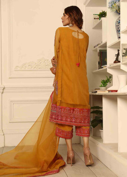 Organza Adda Work Mustard Partywear Dress Material Online in Sri Lanka India Australia