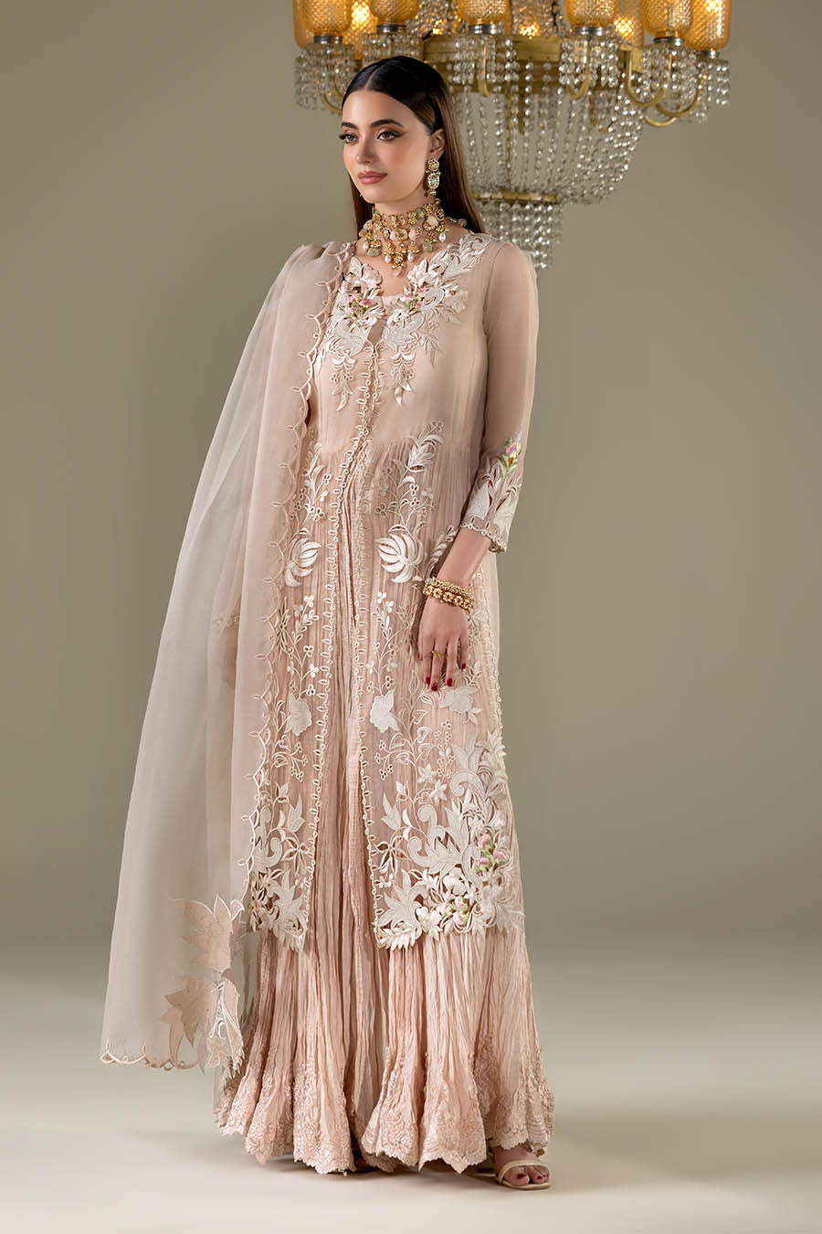 Organza Dupatta Maxi Dress Online in KSA Riyadh Saudi Arabia Oman Bahrain Qatar