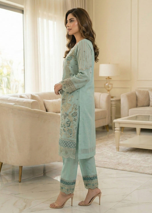 Organza Embroidered Festive Wear Suit Online in Sri Lanka India Australia