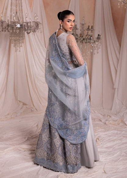 Organza Embroidered Party Wear Suit Online in KSA Riyadh Saudi Arabia Oman Bahrain Qatar