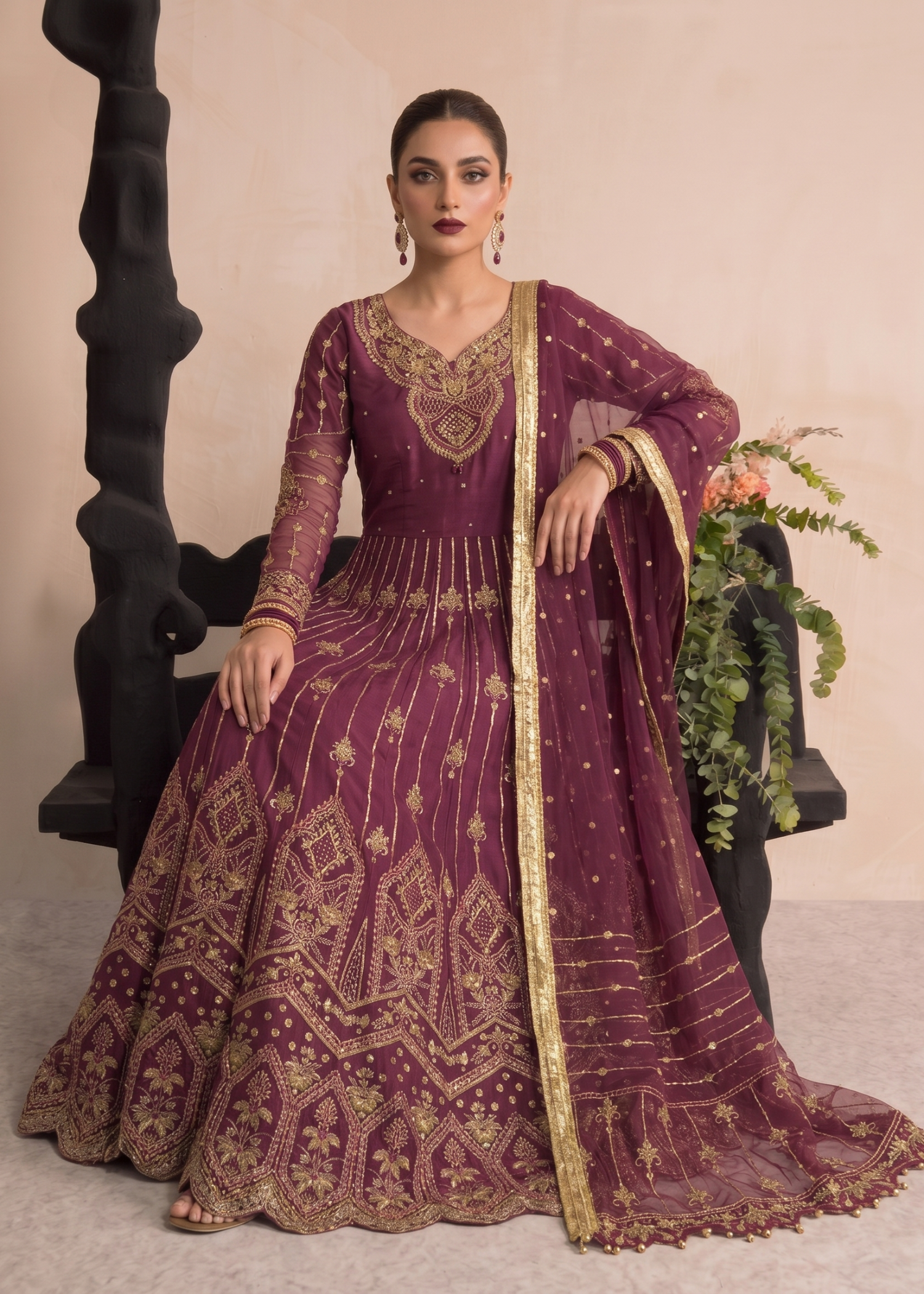 Organza Embroidered Party Wear Suit Online in Sri Lanka India Australia
