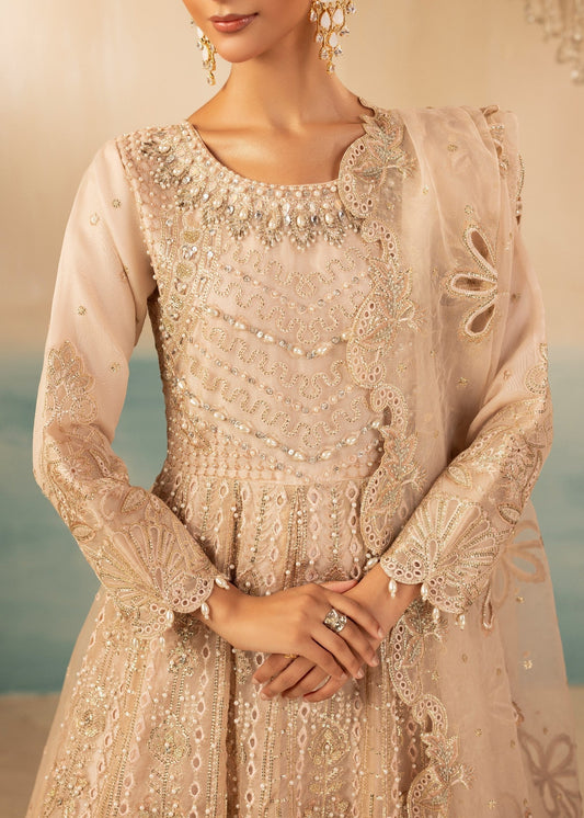 Organza Embroidered Pastel Pink Partywear Suit Online in Sri Lanka India Australia