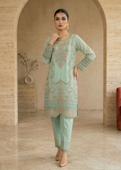 Organza Embroidered Straight Kurta Suit Online in Dubai DXB UAE Abudhabi Meena Bazaar