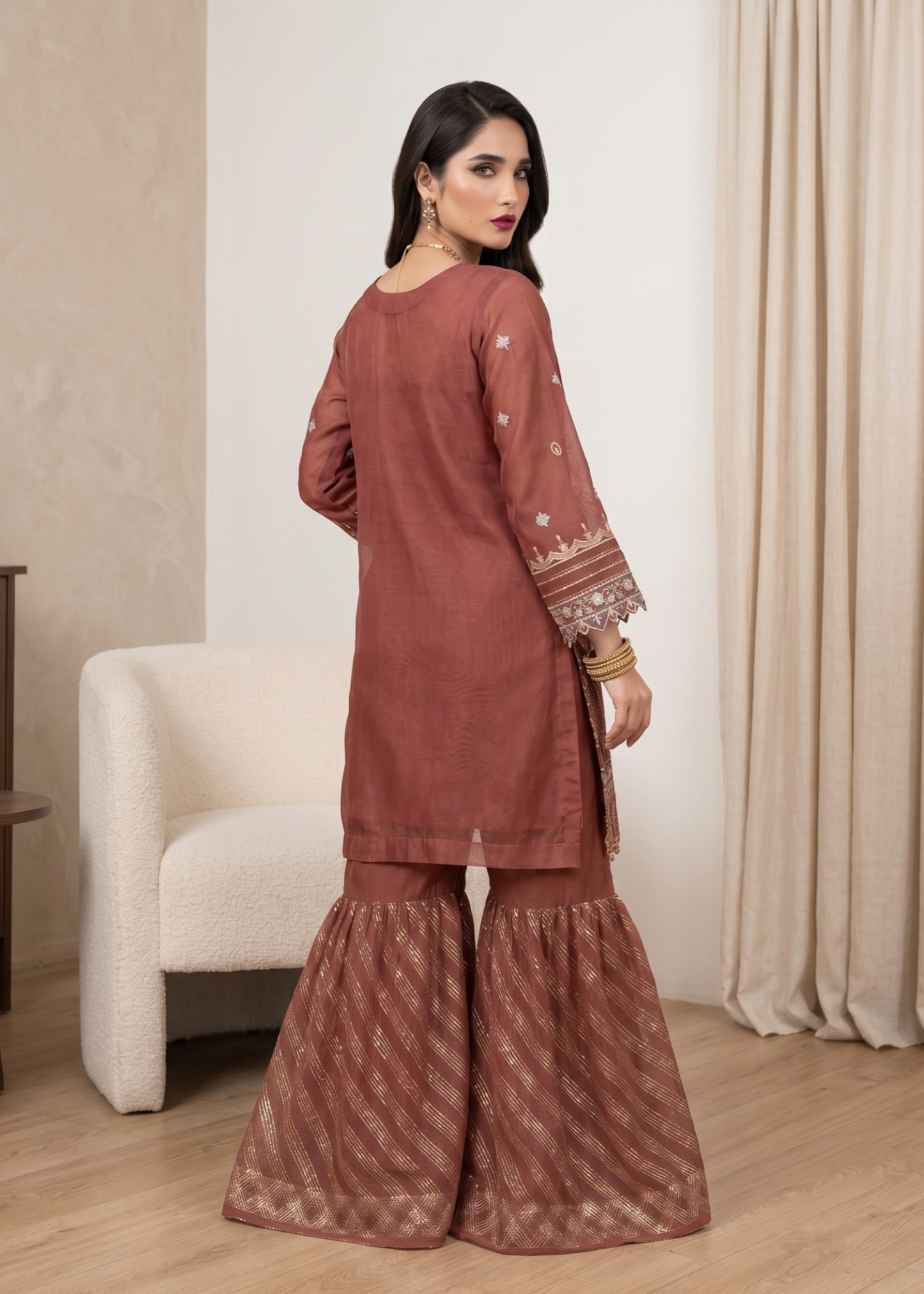 Organza Gharara Party Wear Suit Online in UK USA Canada