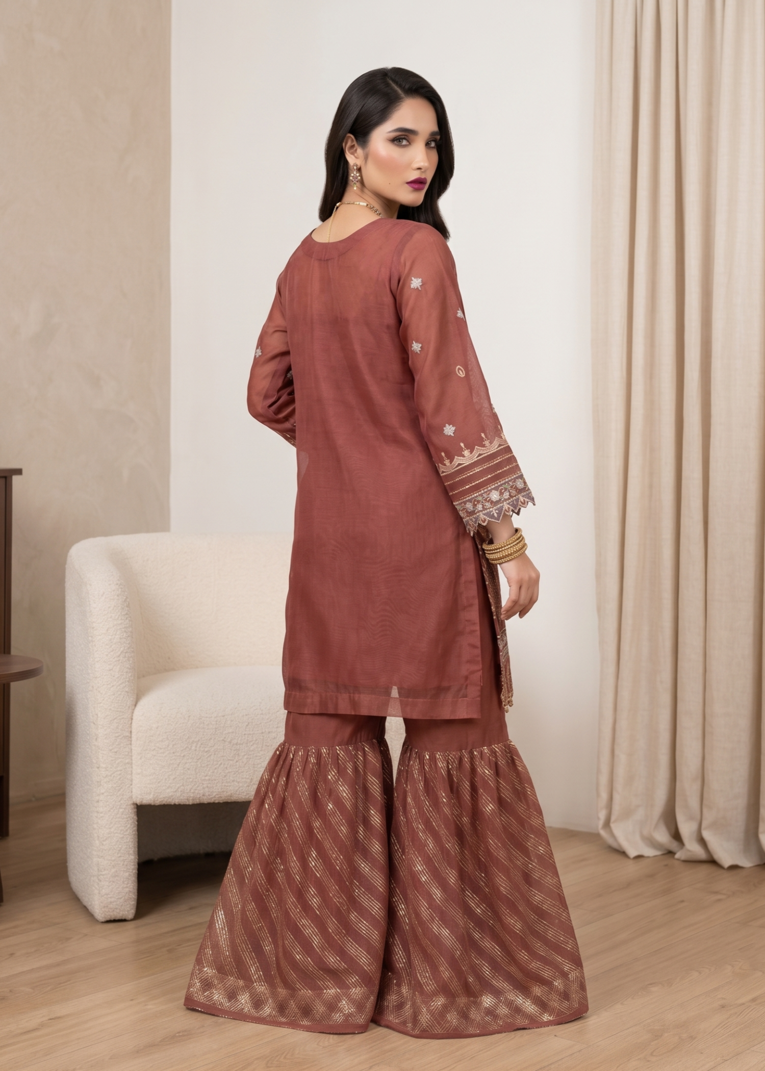 Organza Gharara Party Wear Suit Online in UK USA Canada