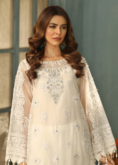 Organza Hand Embellished Off-White Suit Online in Sri Lanka India Australia